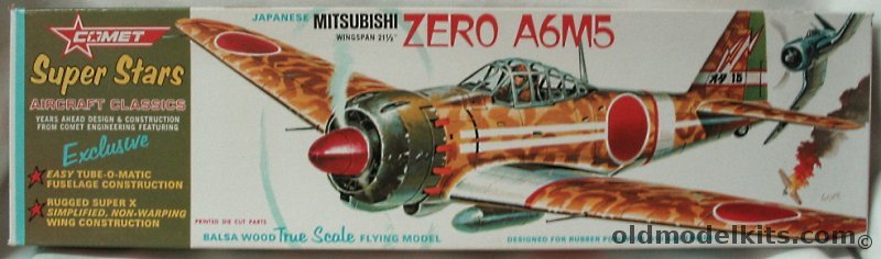 Comet Mitsubishi Zero A6M5 - 'Super Stars' Series 21 inch Wingspan Flying Model Airplane, 1622-250 plastic model kit